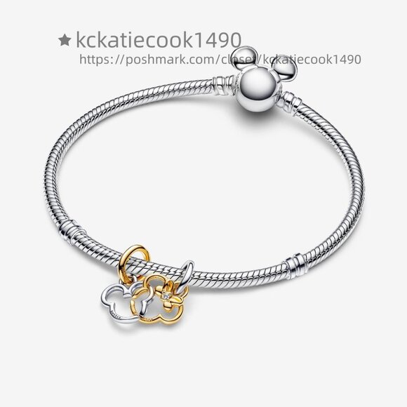 Pandora Disney Mickey Mouse & Minnie Mouse Splittable Dangle Charm - Picture 3 of 5